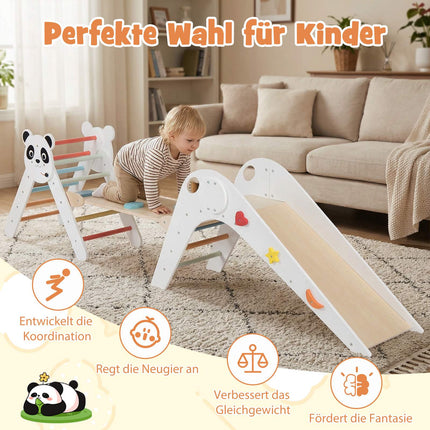 Montessori Wooden Climbing Set with Panda Design