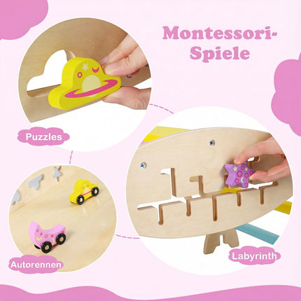 Montessori Wooden Climbing Set with Triangle & Ramp