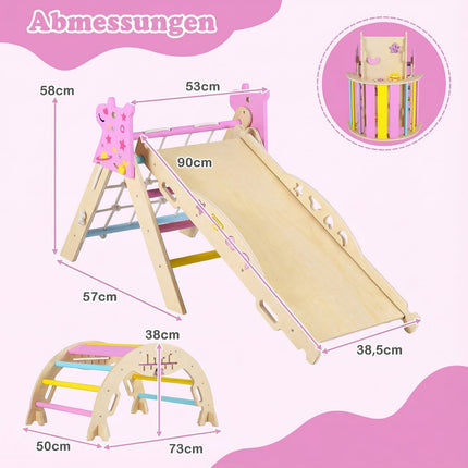 Montessori Wooden Climbing Set with Triangle & Ramp