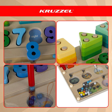 Montessori Wooden Educational Sorter – 3-in-1 Toy, 30×22.5 cm