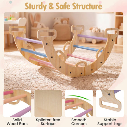 Montessori Wooden Rocking Climbing Arch with Cushion