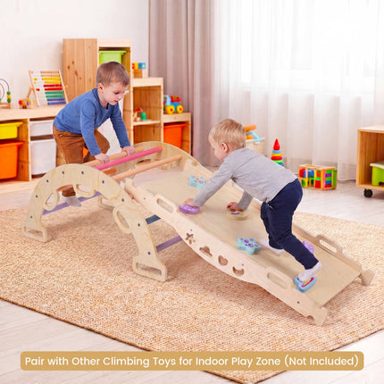 Montessori Wooden Rocking Climbing Arch with Cushion