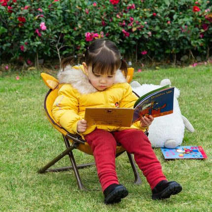 Yellow Folding Camping Chair For Kids - Indoor/Outdoor Steel