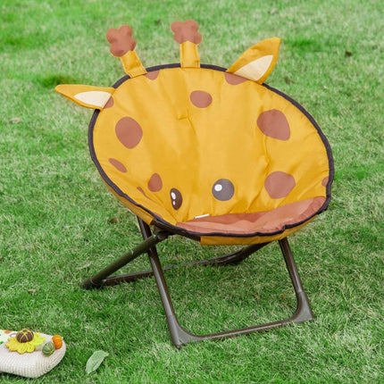 Yellow Folding Camping Chair For Kids - Indoor/Outdoor Steel