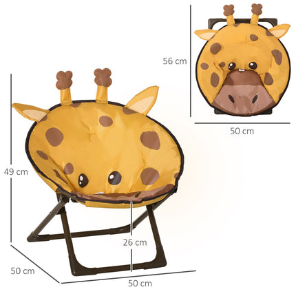 Yellow Folding Camping Chair For Kids - Indoor/Outdoor Steel