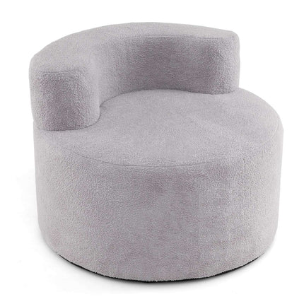 Mondförmiger Sitzsack mit weichem Teddyfleece, Grau