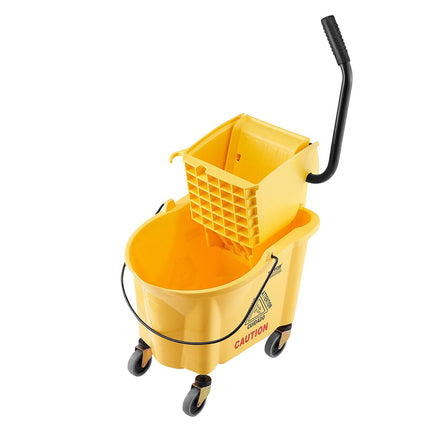 Mop Bucket with Side-Press Wringer, 26 Qt, Wheels