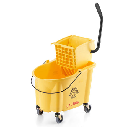 Mop Bucket with Side-Press Wringer, 35 Qt, Wheels