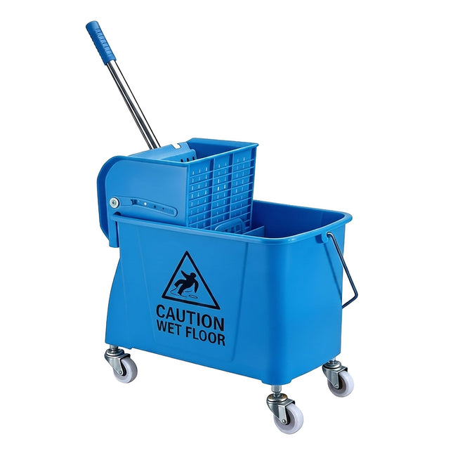 Mop Trolley with Press, Blue, 22L Capacity