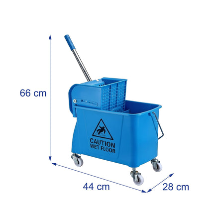 Wischwagen mit Presse, Blau, 22L Fassungsvermögen