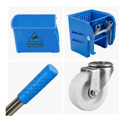 Wischwagen mit Presse, Blau, 22L Fassungsvermögen