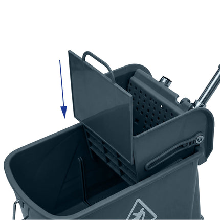 Mopwagen mit Presse, Grau, 22L Fassungsvermögen