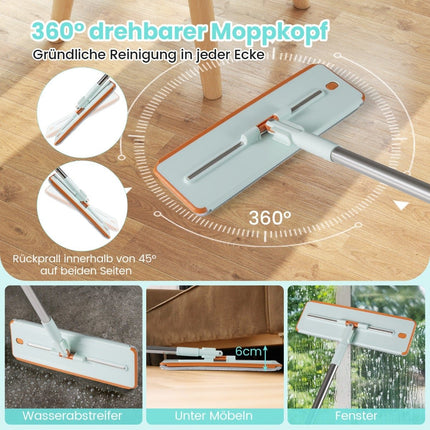 Wischmopp- und Eimersystem mit 3-Kammern-Design, 2,4 L, Grün