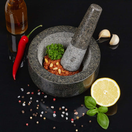 Mortar granite with impact