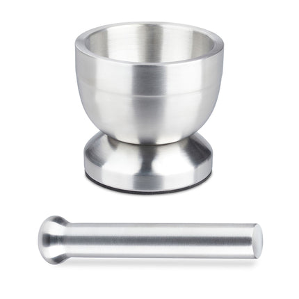 Mortar with impact in stainless steel