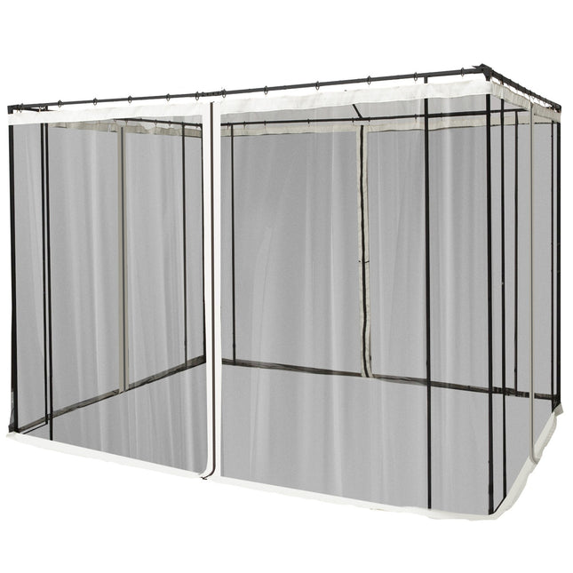 Moskitonetz-Pavillon – Schwarz, 3x3m, Reißverschluss-Nylongewebe, 4 Seitenwände