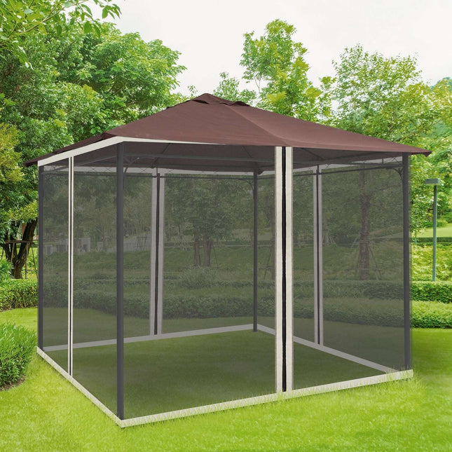 Moskitonetz-Pavillon – Schwarz, 3x3m, Reißverschluss-Nylongewebe, 4 Seitenwände