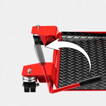 Motorcycle Dolly Up to 250 kg with 4 Double Swivel Castors – Red, Safety Lever