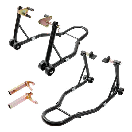 Motorcycle Front and Rear Paddock Stand, 850 lb, Black