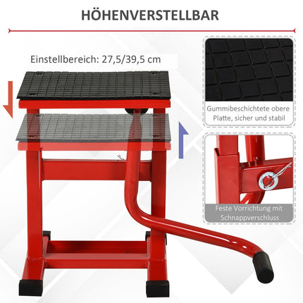 Motorrad-Montageständer, Stahl, verstellbar 39-46 cm, 150 kg Tragkraft