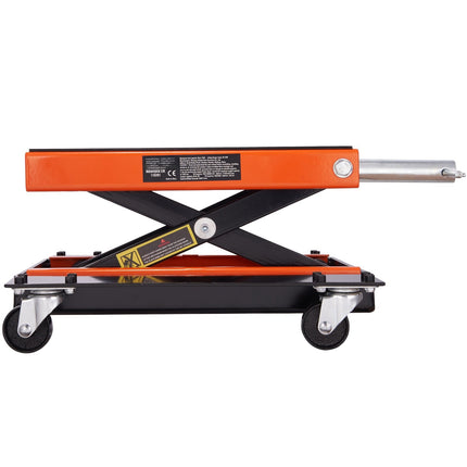 Motorcycle Scissor Lift Jack, 1100 lb, Wide Deck, Casters
