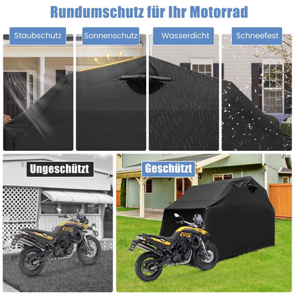 Motorfietsoverkapping, 600D Oxford-stof, 345x137x190 cm