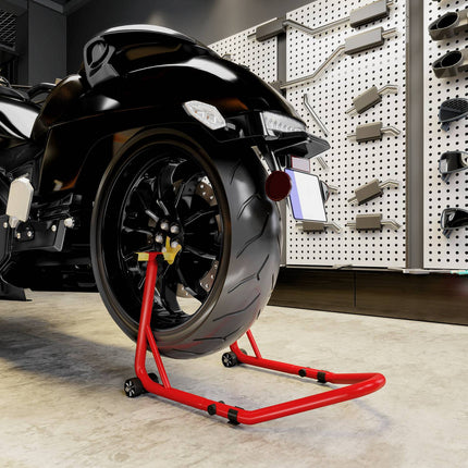 Motorradständer Vorne/Hinten, 544 kg Tragkraft, Stahl, Rot