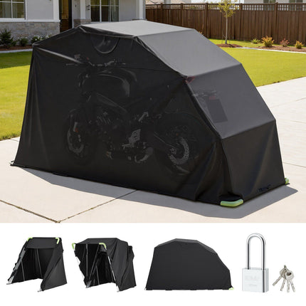 Motorcycle Storage Shelter, 600D Oxford, Lock, 346 cm