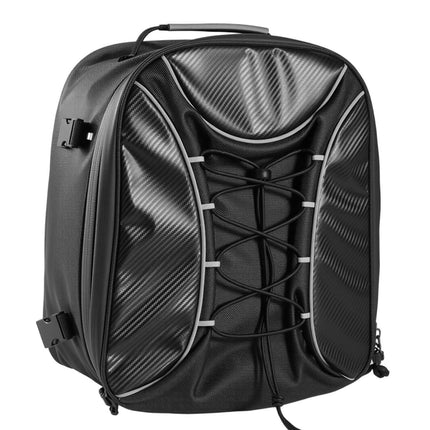 Motorcycle Tail Bag, 22-34L Expandable, Rain Cover, Black