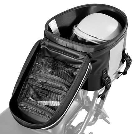 Motorcycle Tail Bag 28L, Waterproof Rear Seat, Black
