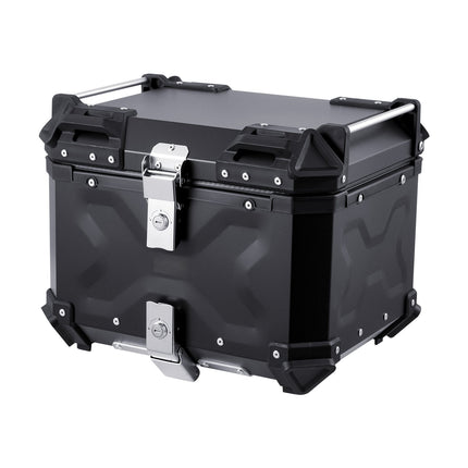 Motorcycle Top Case 45L, Aluminum, Waterproof, Lockable, Back Cushion