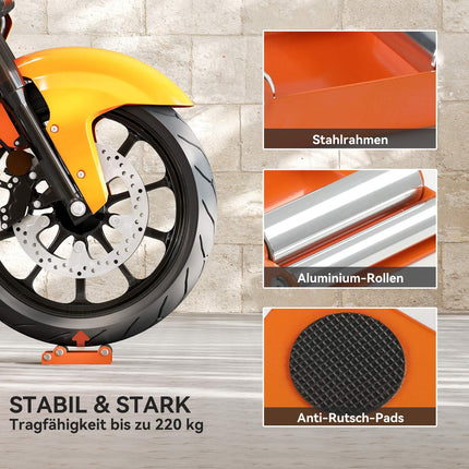 Motorrad-Radreinigungsständer, passend für Reifen <180 mm, 220 kg Tragkraft
