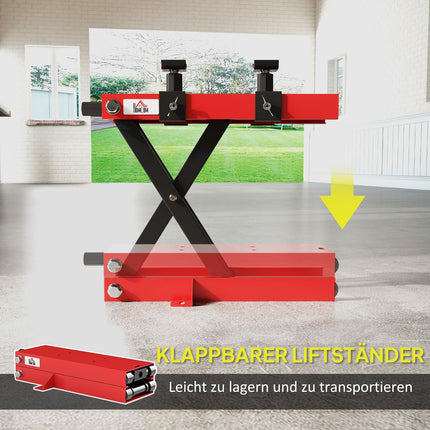 Motorcycle lift with 500 kg capacity, adjustable 95-400 mm