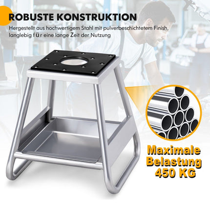 Motorcycle stand heavy-duty metal stand with non-slip surface silver