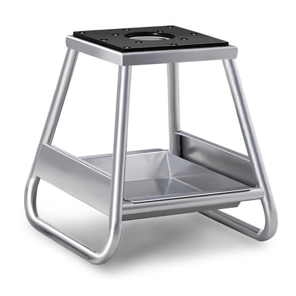 Motorcycle stand heavy-duty metal stand with non-slip surface silver