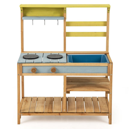Matschküche Kinderspielküche aus Fichtenholz mit Herdknöpfen &amp; Naturspüle