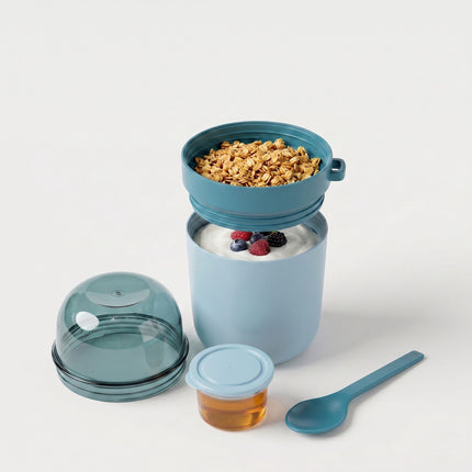 Muesli Cups To Go, 4-Pack, BPA-Free, With Spoon