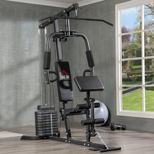 Multifunktions-Fitnessstation, Latzug/Butterfly, 45 kg Gewichte