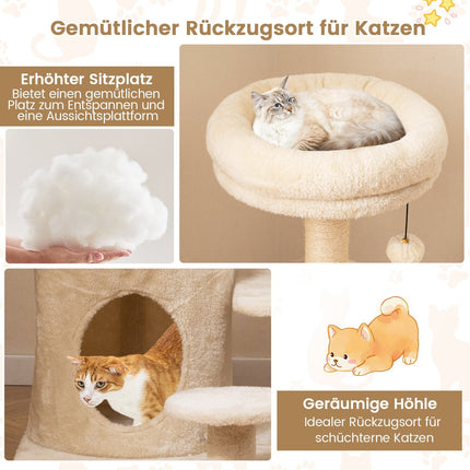 Multi-Level Cat Tree with Cave, Sisal Posts, 102cm