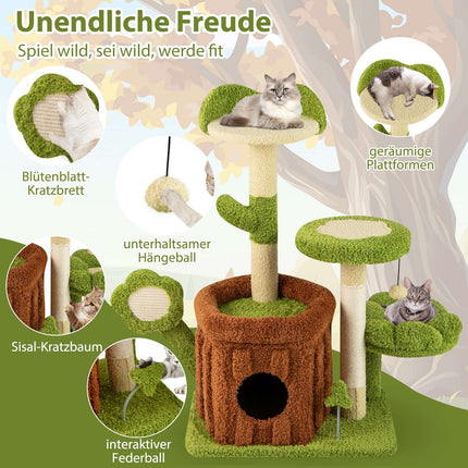Multi-Level Cat Tree with Scratching Post, Green