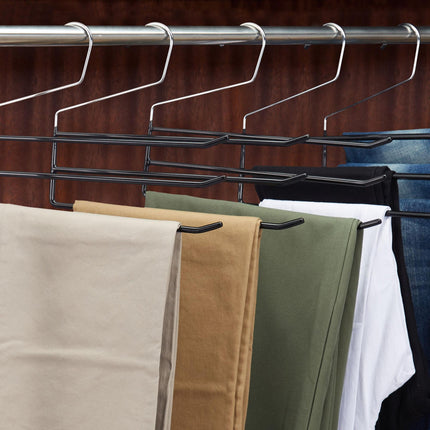 Multi Pants Hangers, Set of 5 – Space-Saving Metal Rails