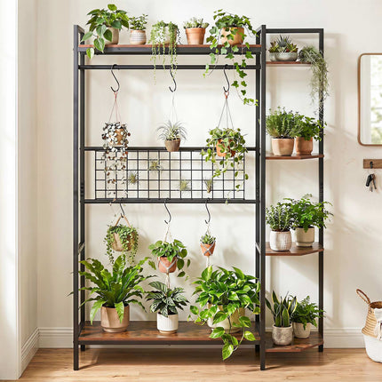 Multi-Tier Plant Stand with Trellis & Metal Frame