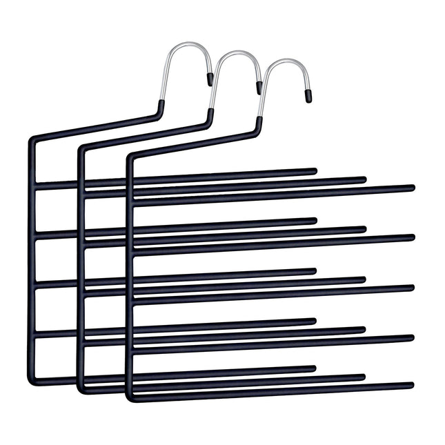Multi Trouser Hangers, Non-Slip, Space-Saving, 5-Pack