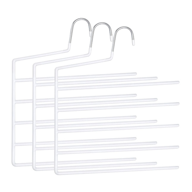 Multi Trouser Hangers, Non-Slip, Space-Saving, 5-Pack