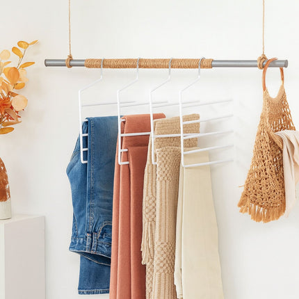 Multi Trouser Hangers, Non-Slip, Space-Saving, 5-Pack