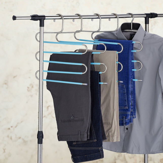 Multi Trouser Hangers, Non-Slip, Space-Saving, Set of 4