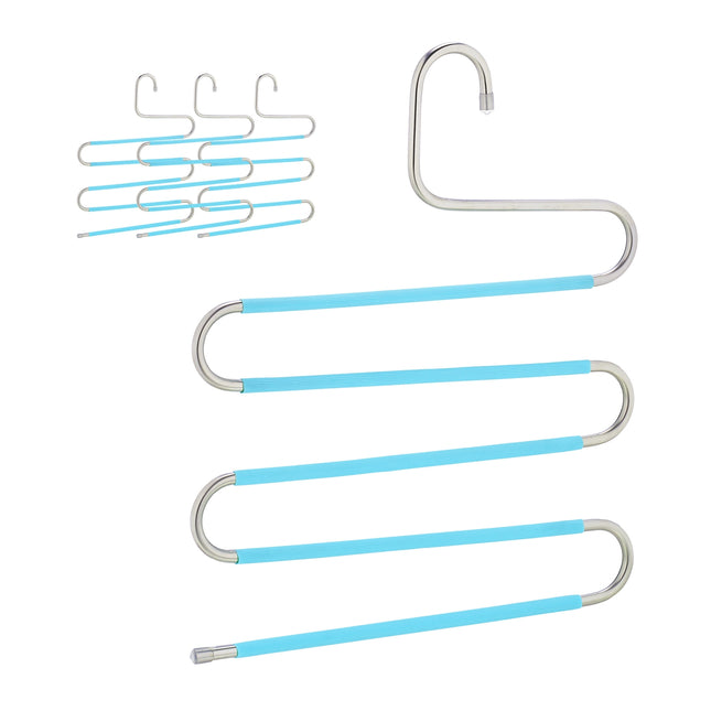 Multi Trouser Hangers, Non-Slip, Space-Saving, Set of 4