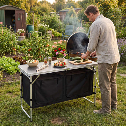 Multifunctional Camping Table with Adjustable Height