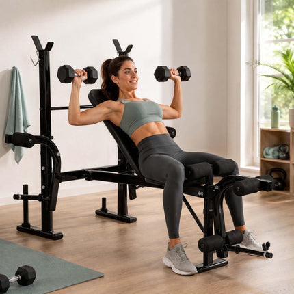 Multifunctional Home Gym Bench with Adjustable Backrest