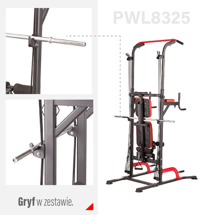Multifunctional Power Tower with Pull-Up & Dip Bars